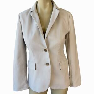 J. Crew Classic Schoolboy Cotton Blend 2 Button Blazer Jacket Size 2 Light Gray
